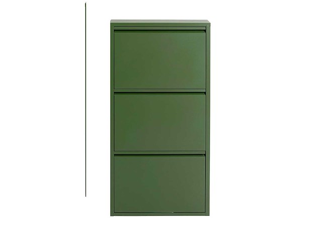 Kare design schoenenkast caruso, olijfgroen, 104×50×15 cm - afbeelding 1 van  3