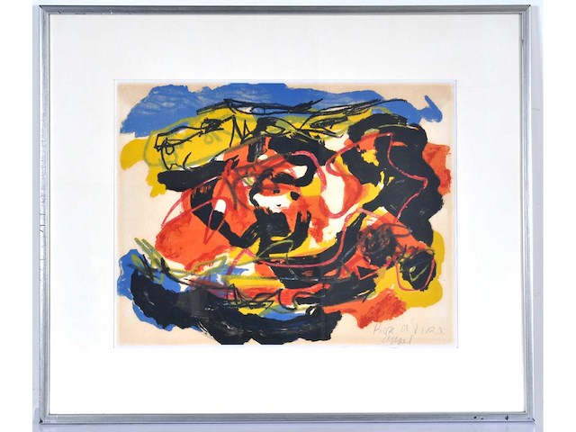 Karel appel - abstracte compositie - bon à tirer - 1960 - afbeelding 1 van  9