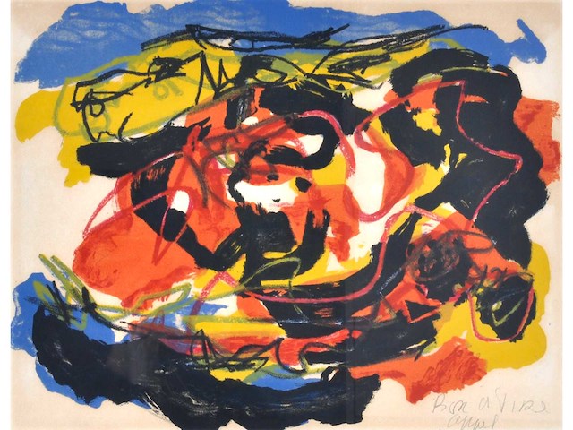Karel appel - abstracte compositie - bon à tirer - 1960 - afbeelding 2 van  9