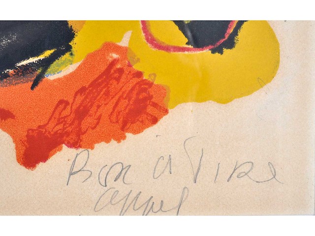 Karel appel - abstracte compositie - bon à tirer - 1960 - afbeelding 4 van  9