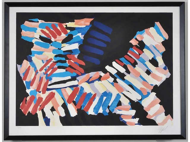 Karel appel - cat of the night - litho - ingelijst - afbeelding 1 van  6