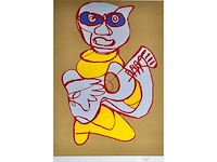 Karel appel - cool luke singing hands - zeefdruk - 1978 - afbeelding 3 van  10