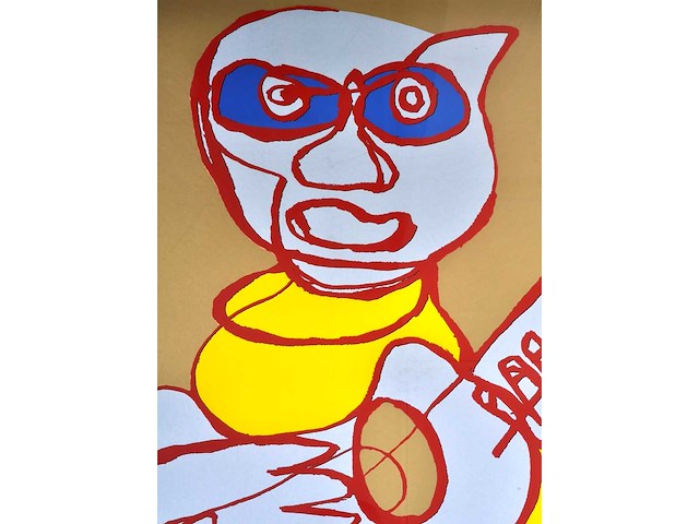 Karel appel - cool luke singing hands - zeefdruk - 1978 - afbeelding 8 van  10