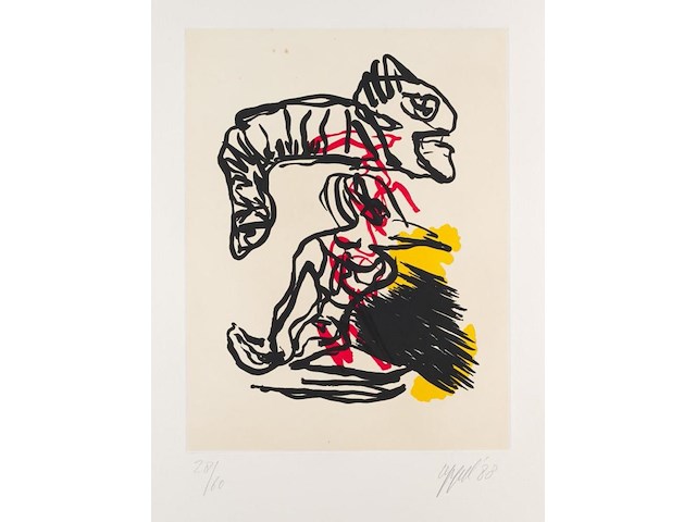 Karel appel - gesigneerde aquatint 1988 - afbeelding 1 van  1