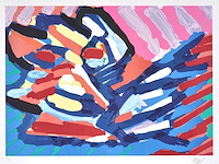 Karel appel - head on water - litho - ingelijst - afbeelding 2 van  6