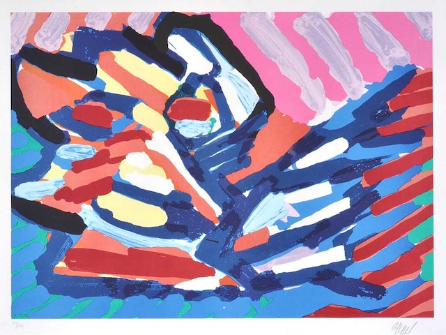 Karel appel - head on water - litho - ingelijst - afbeelding 2 van  6