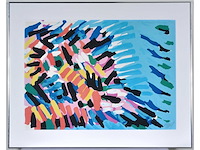 Karel appel - morning face and blue sea - litho