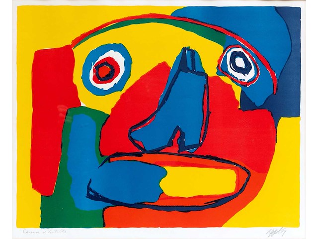 Karel appel - visage - litho - 1969 - afbeelding 1 van  4