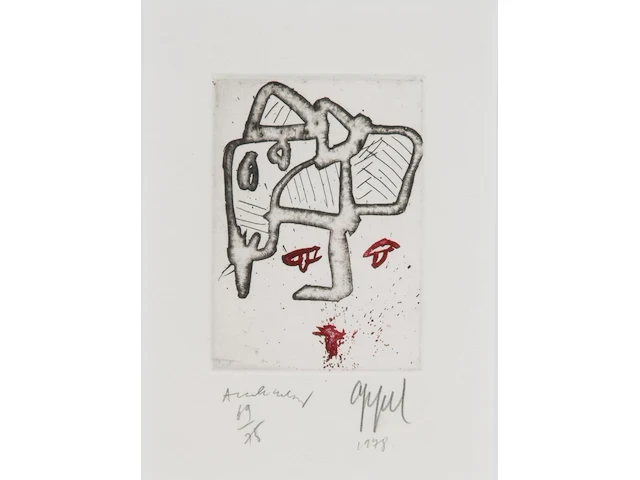 Karel appel (1921-2006) en pierre alechinsky (1927), untitled, 1978, etching, n° 69/75 - afbeelding 1 van  4