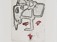 Karel appel (1921-2006) en pierre alechinsky (1927), untitled, 1978, etching, n° 69/75