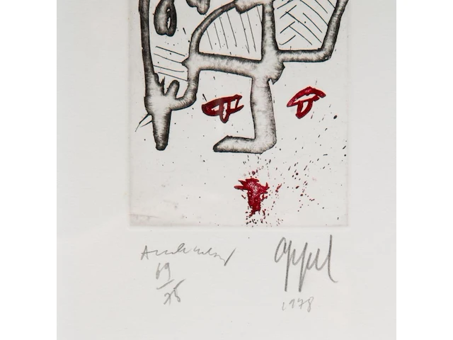 Karel appel (1921-2006) en pierre alechinsky (1927), untitled, 1978, etching, n° 69/75 - afbeelding 4 van  4