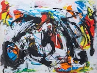 Karel appel (1921-2006), untitled, 1960, oil, gouache, crayon on arches paper 56.3 x 76 cm. (22.17 x 29.92 in.), frame: 80 x 99 cm. (31 1/2 x 38.97 in.)
