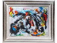 Karel appel (1921-2006), untitled, 1960, oil, gouache, crayon on arches paper 56.3 x 76 cm. (22.17 x 29.92 in.), frame: 80 x 99 cm. (31 1/2 x 38.97 in.) - afbeelding 2 van  6