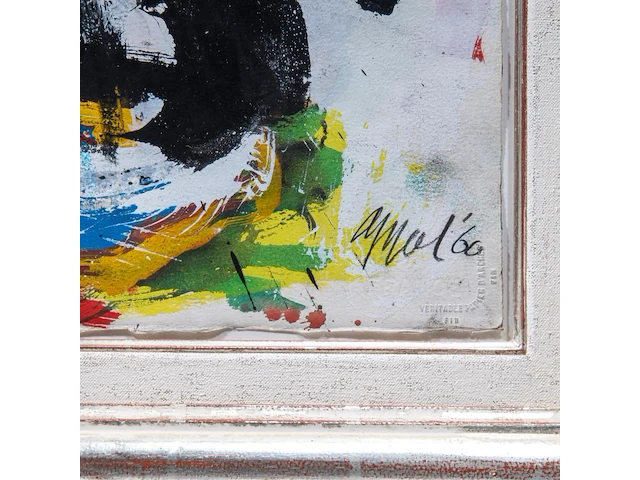 Karel appel (1921-2006), untitled, 1960, oil, gouache, crayon on arches paper 56.3 x 76 cm. (22.17 x 29.92 in.), frame: 80 x 99 cm. (31 1/2 x 38.97 in.) - afbeelding 4 van  6