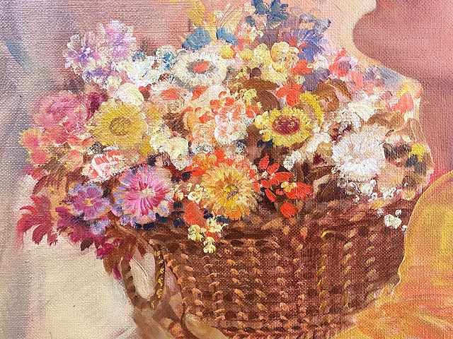 Karel van belle - madonna in bloemenkrans - olie op doek - afbeelding 12 van  14