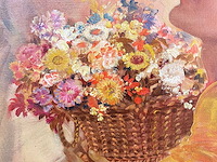 Karel van belle - madonna in bloemenkrans - olie op doek - afbeelding 12 van  14