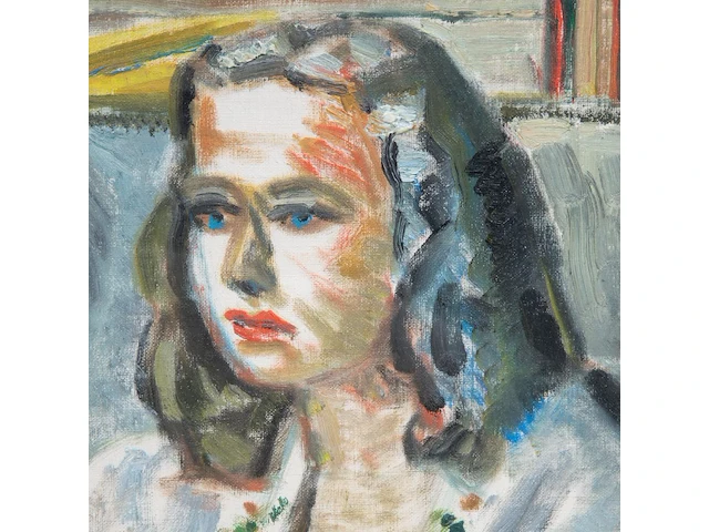 Karel van vlaanderen (1903-1983), reclining nude and a portrait of a girl, oil on canvas 40 x 50 cm. (15 3/4 x 19.67 in.), 23 x 34 cm. (9.06 x 13.39 in.) - afbeelding 3 van  12