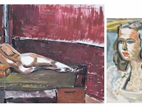 Karel van vlaanderen (1903-1983), reclining nude and a portrait of a girl, oil on canvas 40 x 50 cm. (15 3/4 x 19.67 in.), 23 x 34 cm. (9.06 x 13.39 in.)