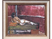 Karel van vlaanderen (1903-1983), reclining nude and a portrait of a girl, oil on canvas 40 x 50 cm. (15 3/4 x 19.67 in.), 23 x 34 cm. (9.06 x 13.39 in.) - afbeelding 6 van  12