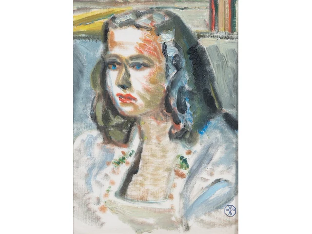 Karel van vlaanderen (1903-1983), reclining nude and a portrait of a girl, oil on canvas 40 x 50 cm. (15 3/4 x 19.67 in.), 23 x 34 cm. (9.06 x 13.39 in.) - afbeelding 11 van  12