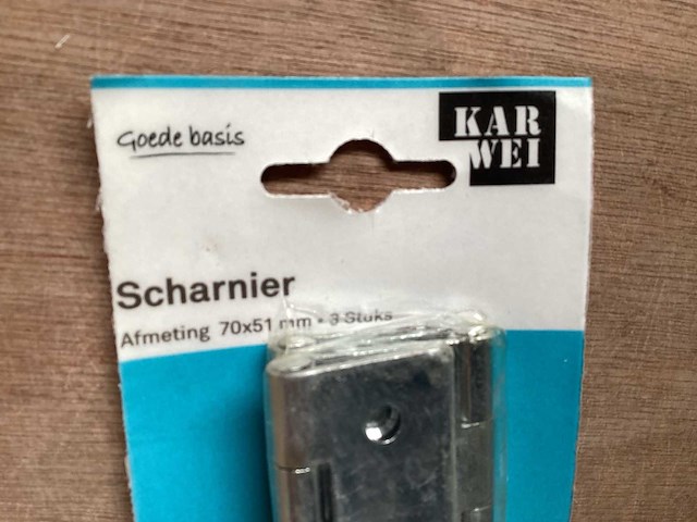 Karwei scharnier verzinkt, 70x51 mm, 3 pack (70x) - afbeelding 2 van  3