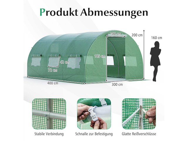 Kas met metalen structuur 4x3x2m - afbeelding 5 van  7