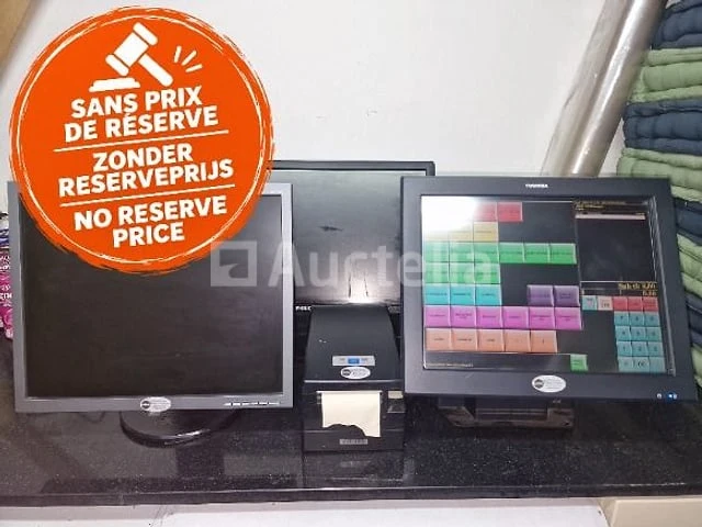 Kassa computer + extra 2 schermen en ticketprinter - afbeelding 2 van  2