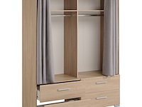 Kast ekko 152cm met gordijnen - bruin - afbeelding 1 van  3