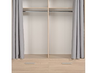Kast ekko 152cm met gordijnen - bruin - afbeelding 2 van  3