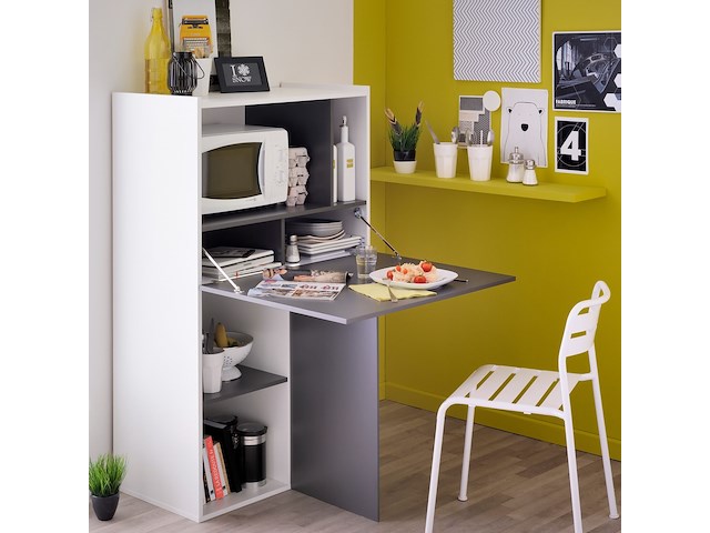 Kast flip 80cm 2 deuren - grijs/wit - afbeelding 1 van  4