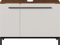 Kast voor onder wastafel charlisa met 2 deuren en 2 legplanken - walnoot/greige - afbeelding 1 van  5