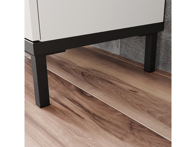 Kast voor onder wastafel charlisa met 2 deuren en 2 legplanken - walnoot/greige - afbeelding 4 van  5