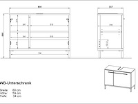 Kast voor onder wastafel charlisa met 2 deuren en 2 legplanken - walnoot/greige - afbeelding 5 van  5
