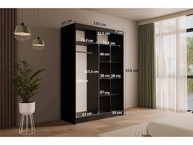 Kasten met schuifdeuren - 150 x 215cm - afbeelding 4 van  7