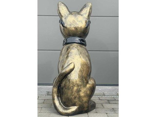 Kat met bril bronskleurig - afbeelding 2 van  4