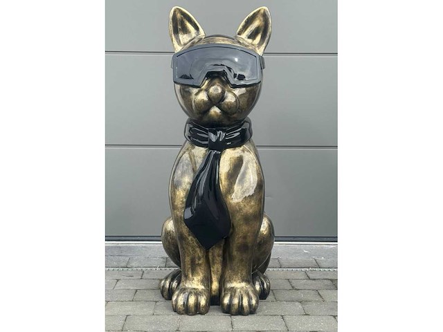 Kat met bril bronskleurig - afbeelding 4 van  4