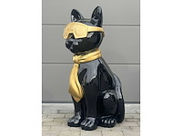 Kat met bril zwart/goud - afbeelding 1 van  3