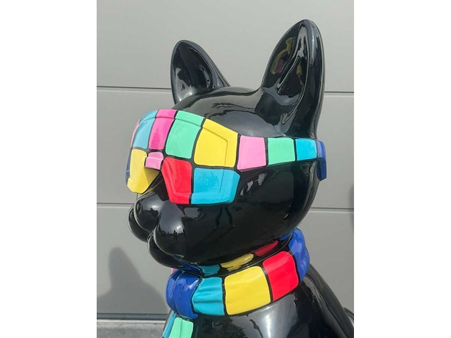 Kat met bril zwart/multicolor - afbeelding 4 van  5