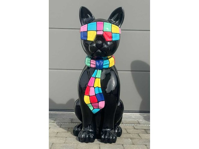 Kat met bril zwart/multicolor - afbeelding 5 van  5