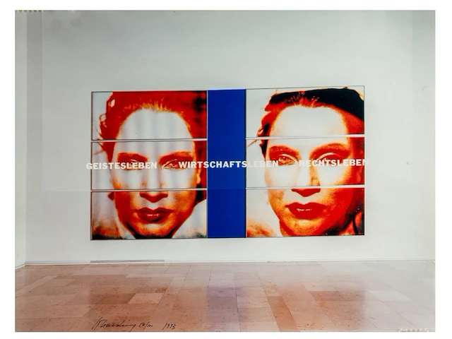 Katharina sieverding (1944), 'geistesleben-wirtschaftsleben-rechtsleben', 1993, c-print, n° 50/100, 40.5 x 51 cm. (15.93 x 20.07 in.) - afbeelding 1 van  3