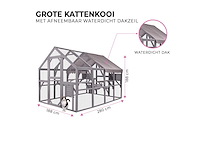 Kattenkooi - kattenvolière - 280x180x174cm grijs - afbeelding 5 van  6