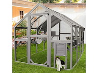 Kattenkooi - kattenvolière - 280x180x174cm grijs - afbeelding 6 van  6