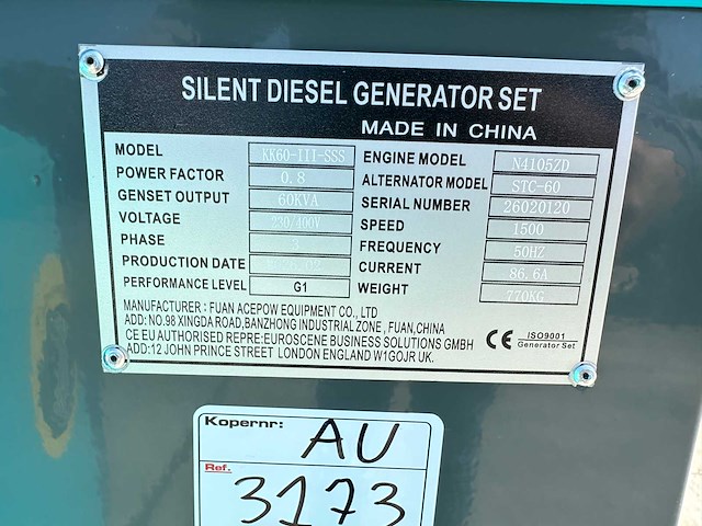 Kawakenki - 2026 - kk60-iii-sss - stroomgenerator - afbeelding 20 van  20