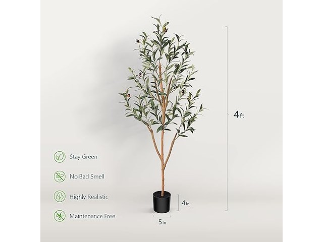 Kazeila kunstolijfboom (120 cm, 2 stuks) - afbeelding 2 van  3