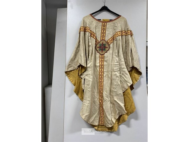 Kazuifel beige met geel - afbeelding 1 van  2