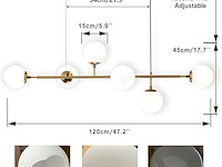 Kco lighting vintage glazen kroonluchter - afbeelding 2 van  3