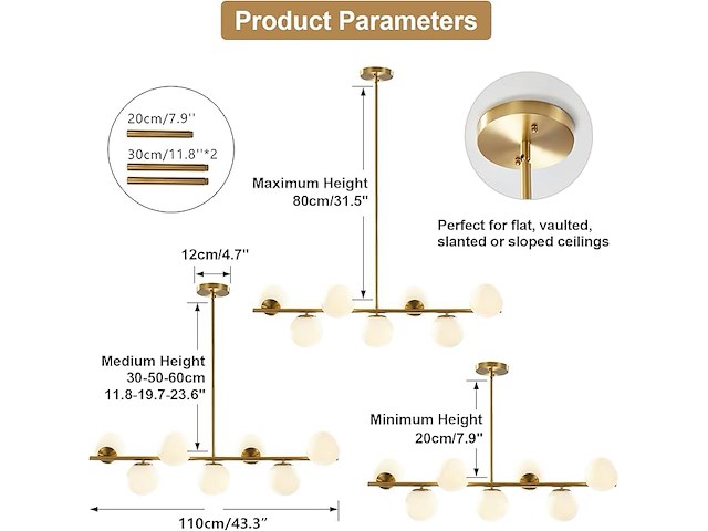 Kco moderne gouden kroonluchter - afbeelding 2 van  4