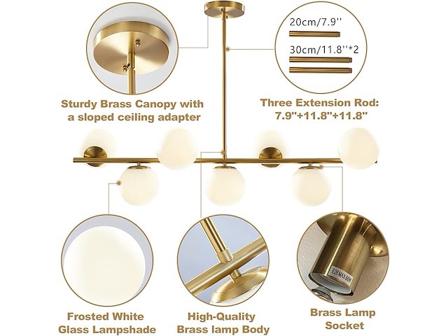 Kco moderne gouden kroonluchter - afbeelding 4 van  4