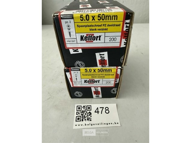 Kelfort houtschroef 5x50 400 stuks - afbeelding 1 van  3