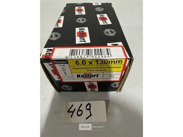 Kelfort houtschroef 6x130mm 500 stuks torx 10 dozen van 50 stuks - afbeelding 1 van  3